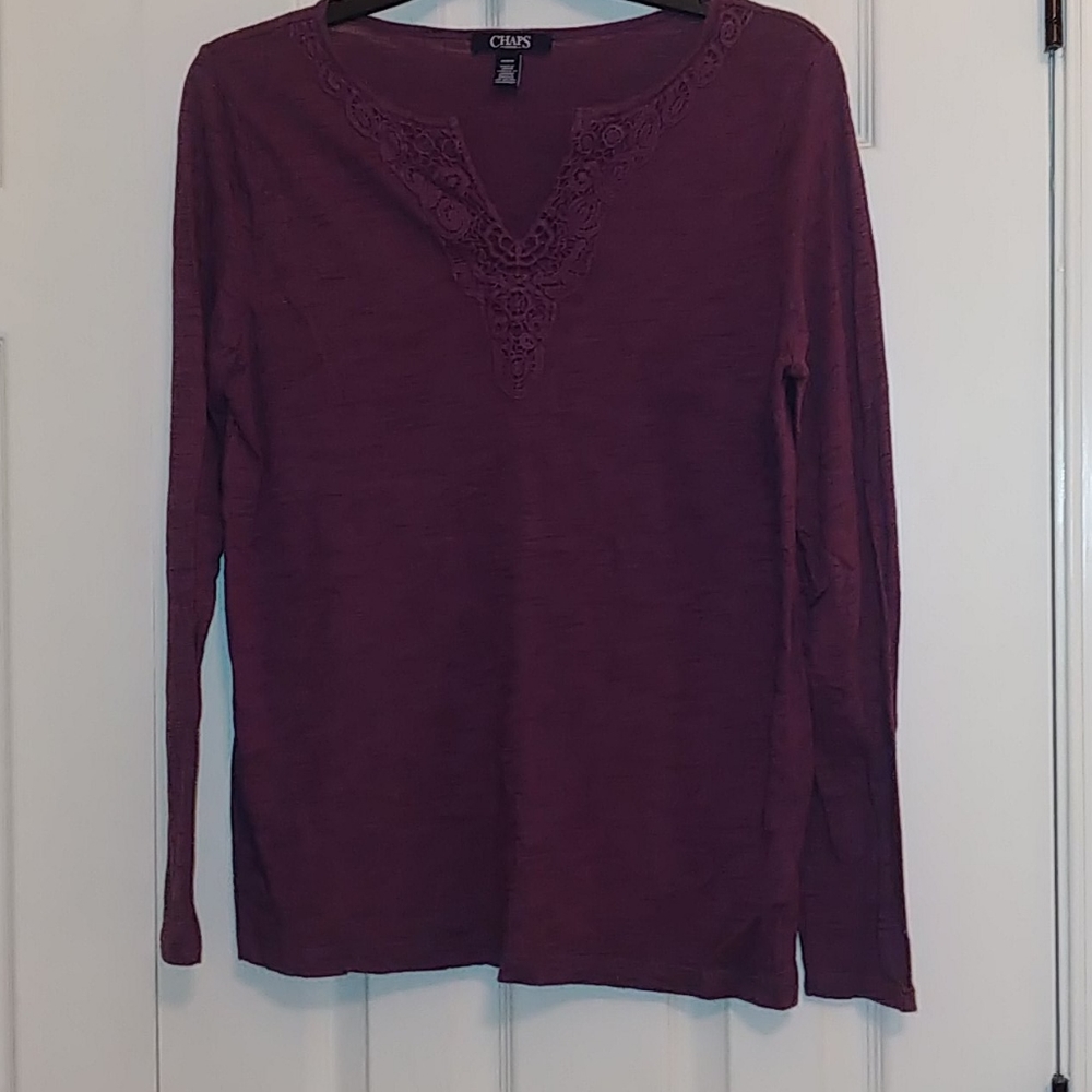 Chaps purple long sleeve top